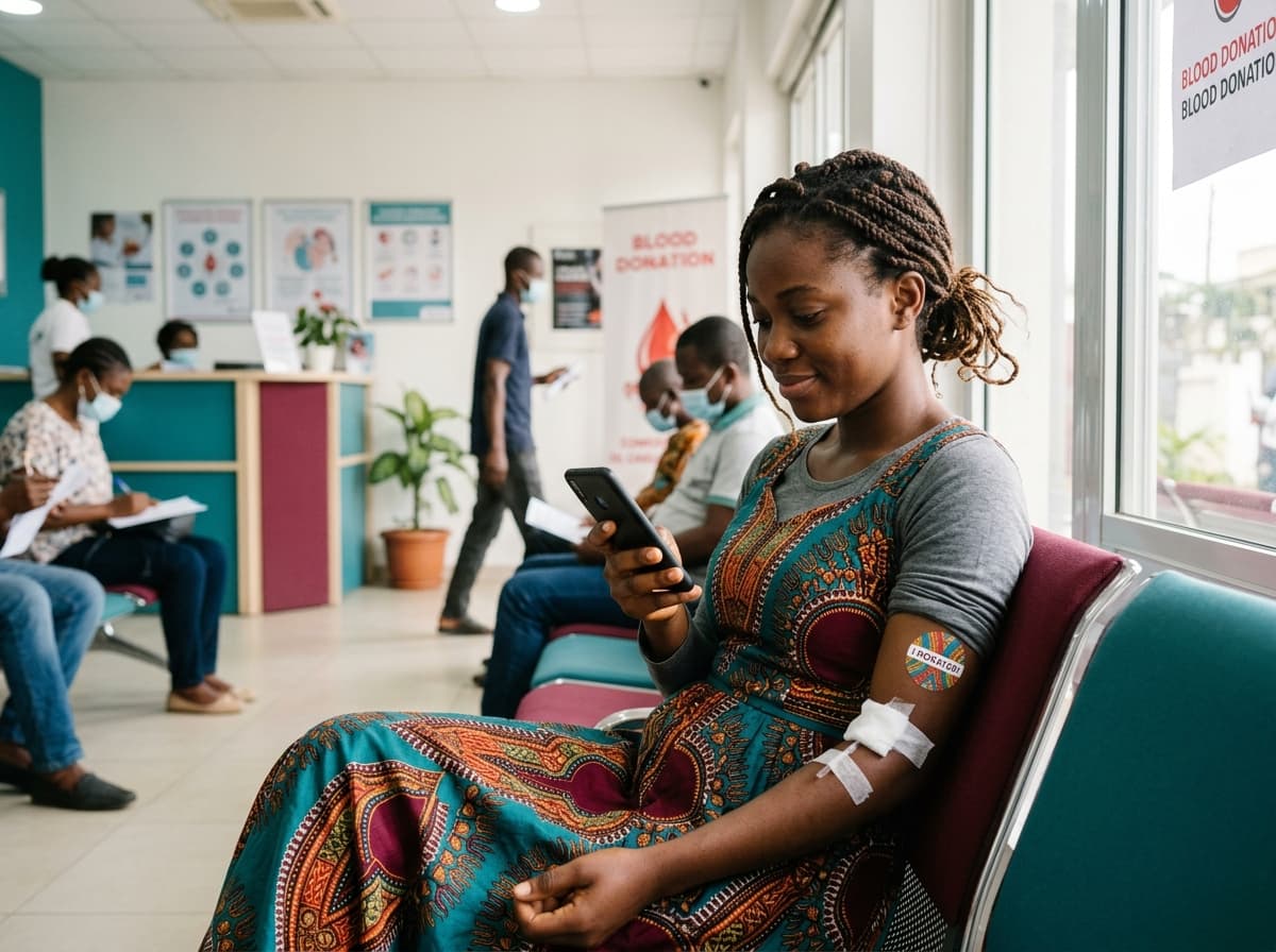 Donneur consultant une alerte sur son téléphone
